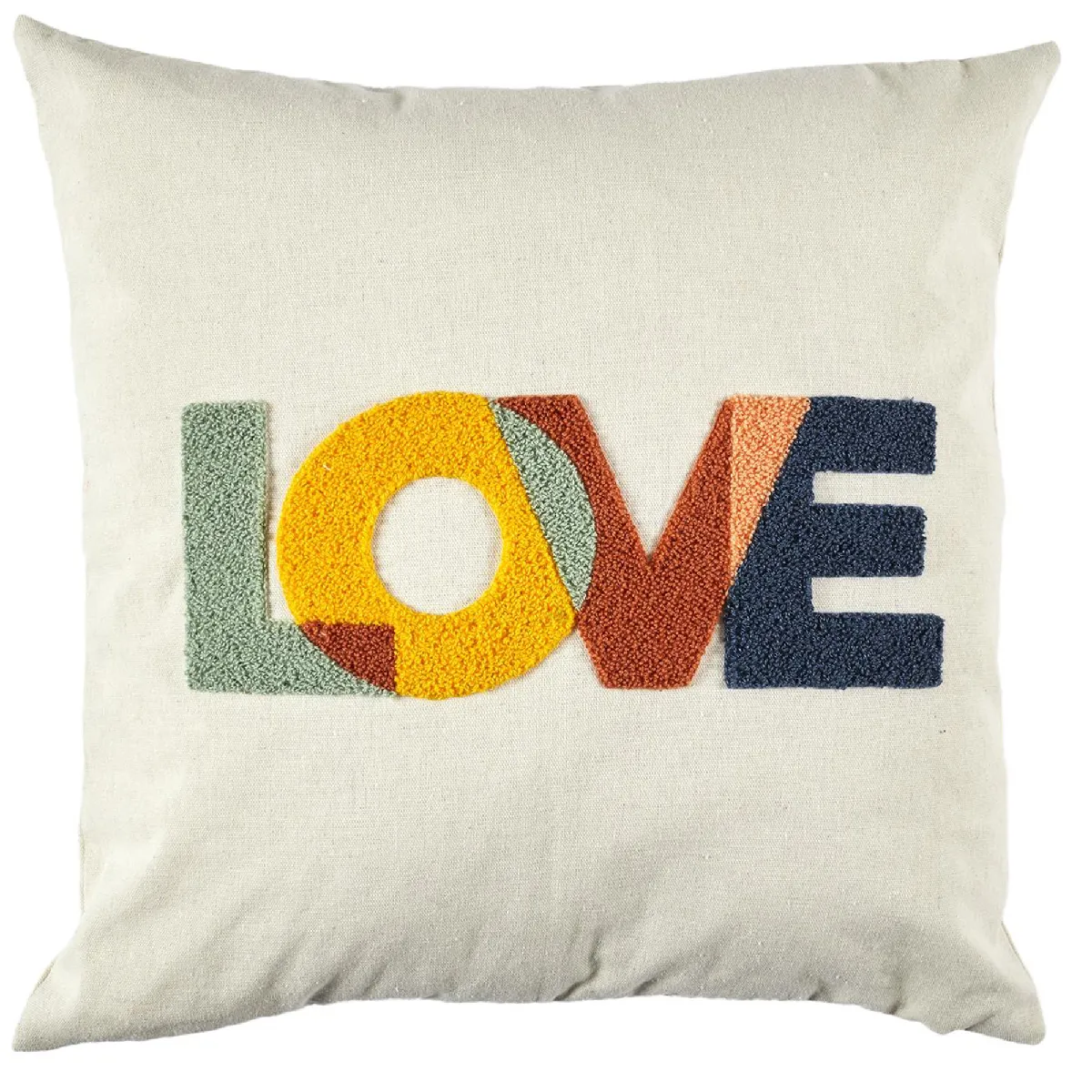 Coussin Tufté 40x40 Cm Collection Color Modèle Love Multicolore