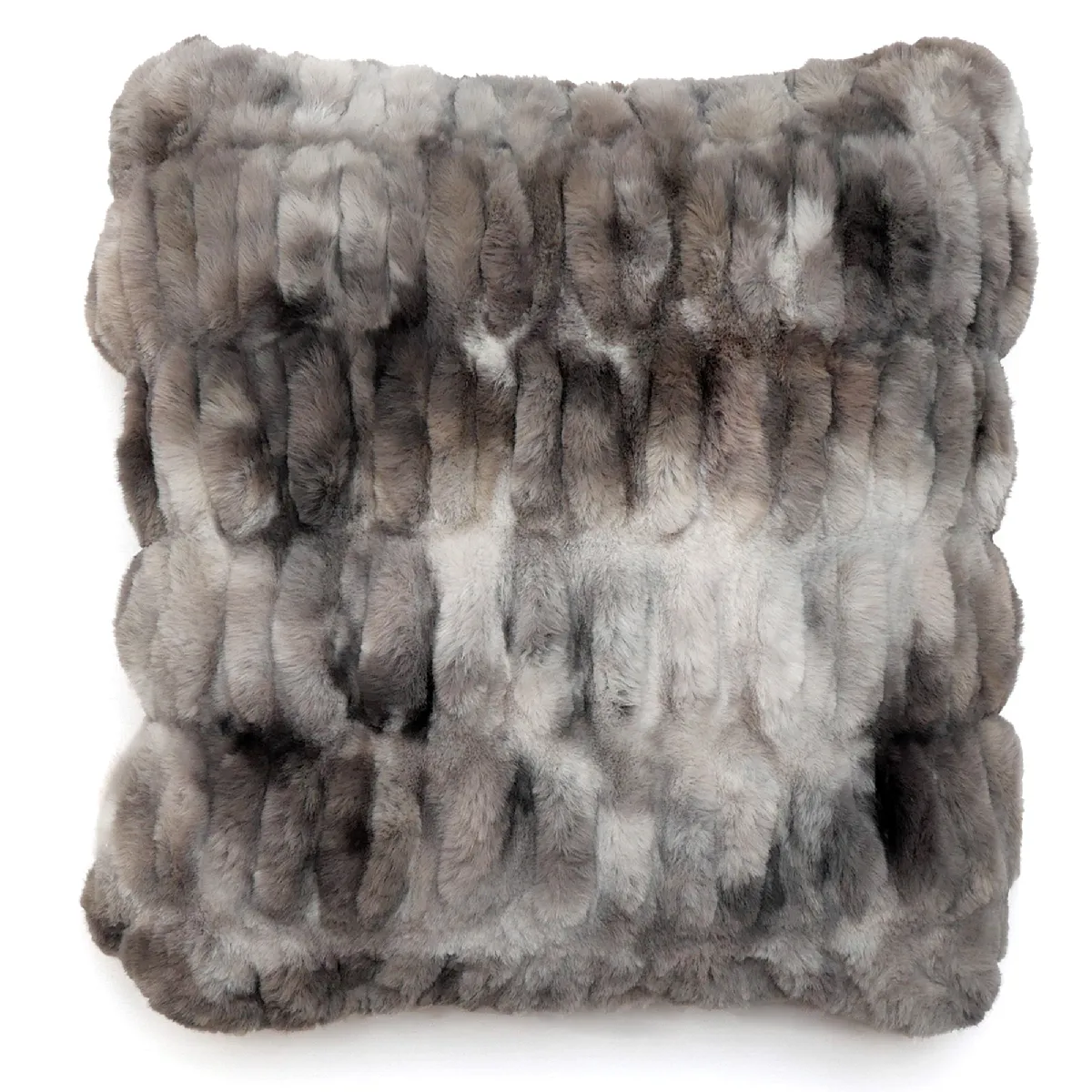Coussin 45x45 Cm Zibeline En Fausse Fourrure Gris Angora
