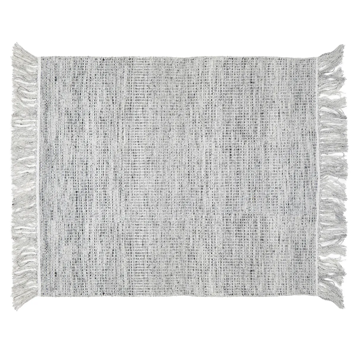 Tapis De Salon 170x240 Cm Penjab Viscose Et Laine Gris Argent