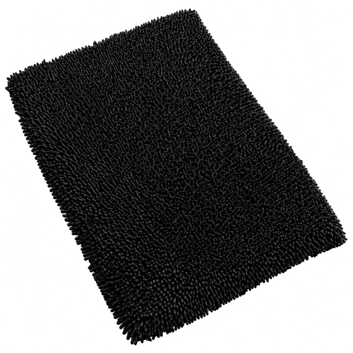 Tapis De Bain 50x80 Cm Chenille Noir 1800g/m2
