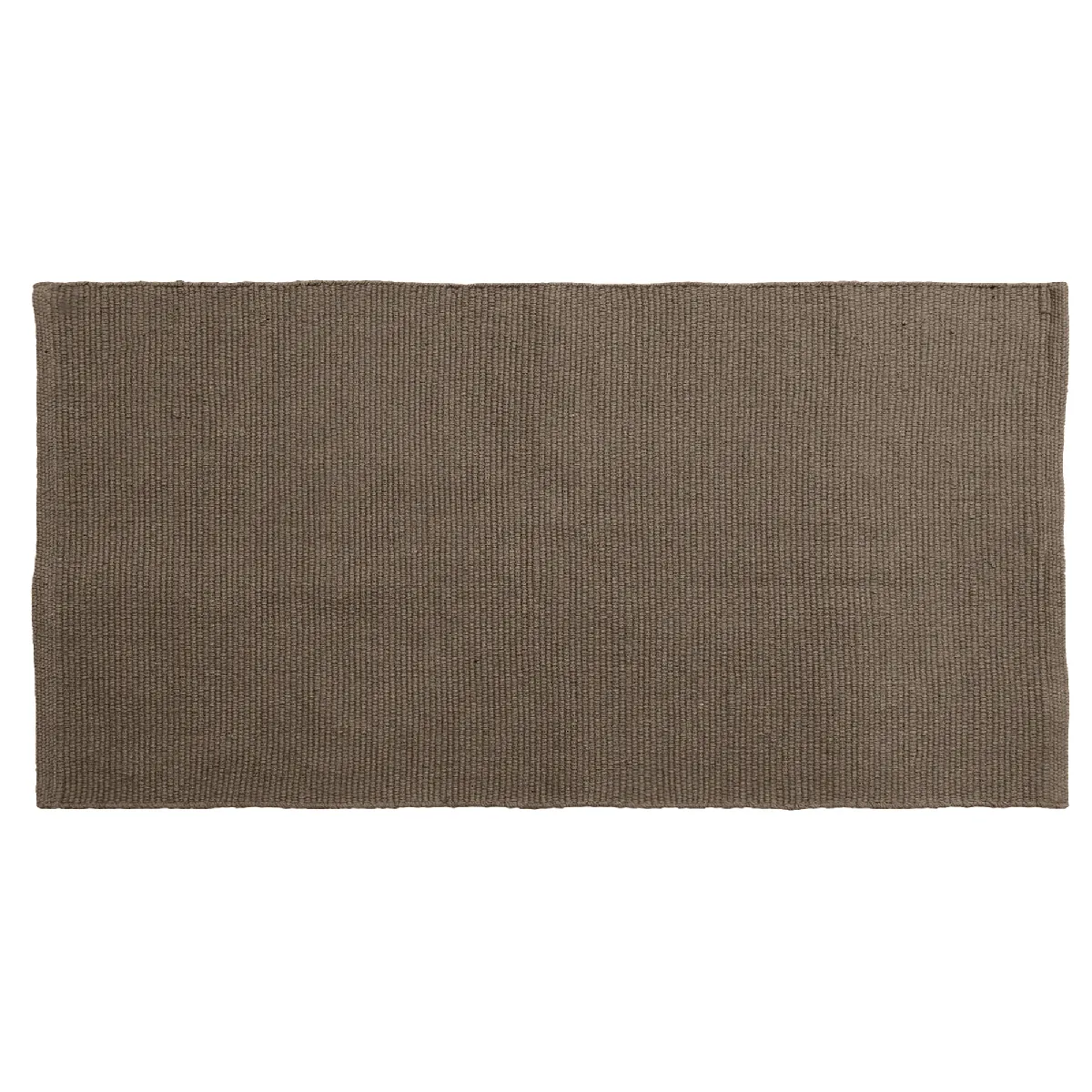Tapis Rectangulaire 70x140 Cm Pur Coton Collection Moorea Marron Tabac