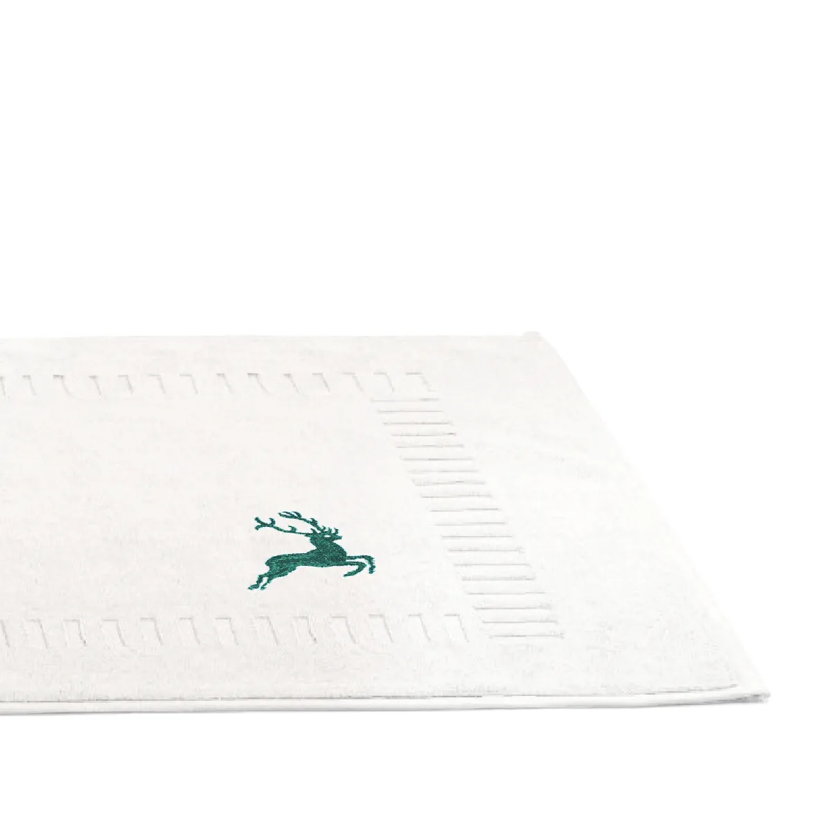 Tapis De Bain 50x70 Cm Hirsh Blanc Vert 700g/m2