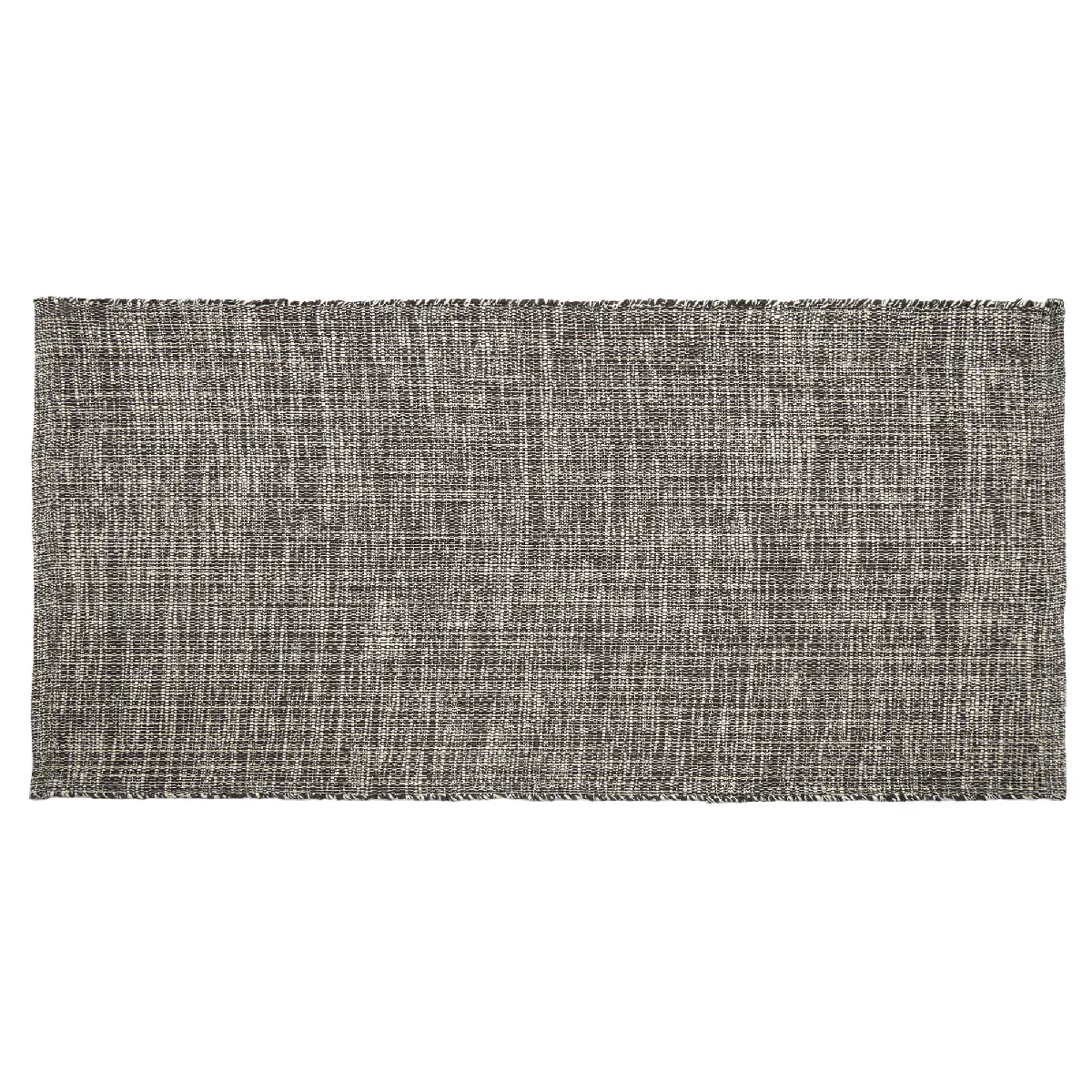 Tapis Rectangulaire 70x140 Cm Pur Coton Collection Moorea Noir Granit