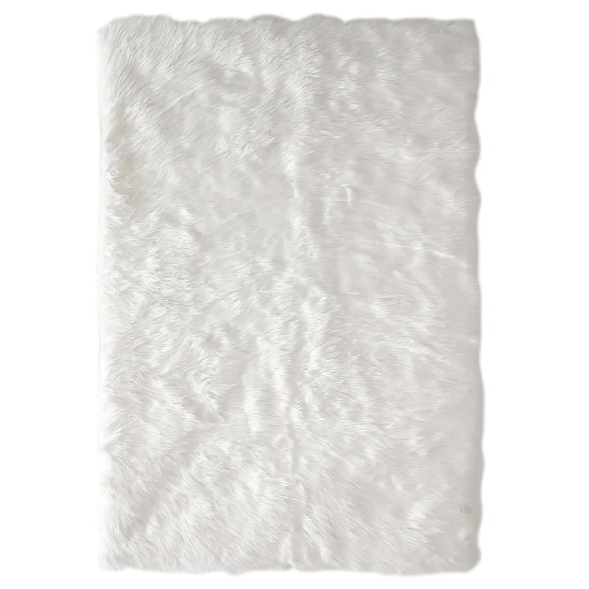 Tapis 115x170 Cm Imitation Fourrure À Poils Longs Lahti Écru