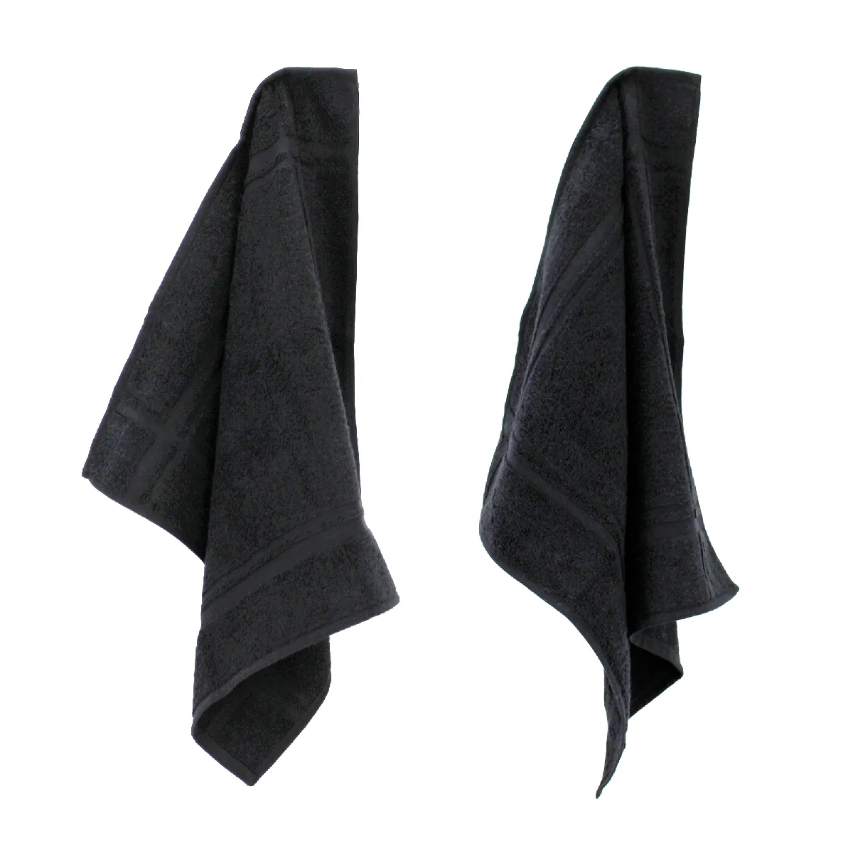 Lot De 2 Torchons De Cuisine 50x50 Cm Éponge Pure Kitchen Terry Noir