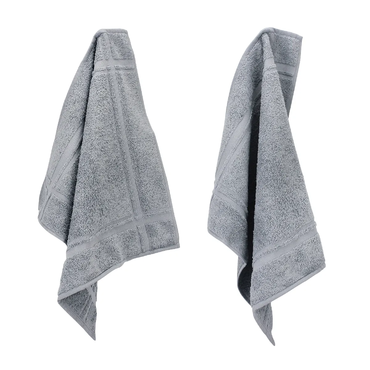 Lot De 2 Torchons De Cuisine 50x50 Cm Éponge Pure Kitchen Terry Argent