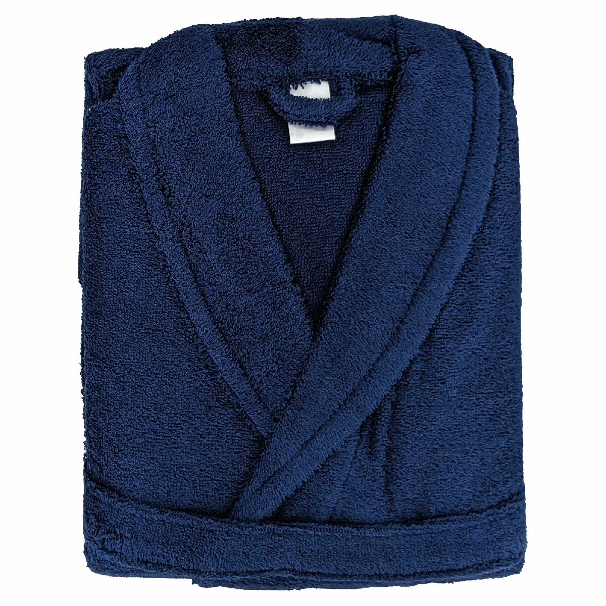 Peignoir Col Châle Adulte Alpha Coton Taille L Bleu Marine