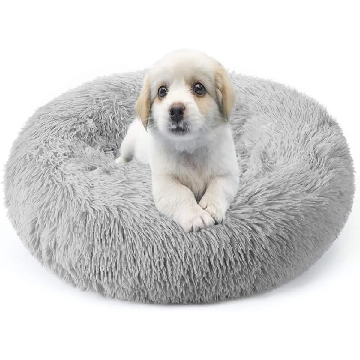 Panier Rond Chien Coussin Chat 60 Cm Gris