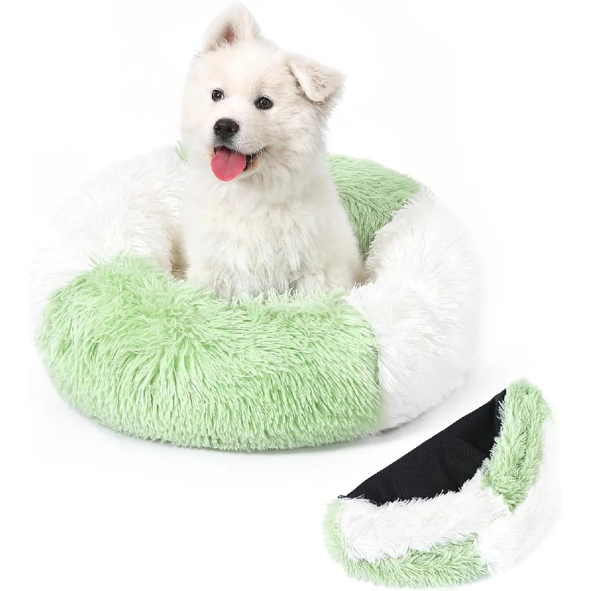 Panier Chat Rond Dehoussable Et Lavable 40 Cm Vert