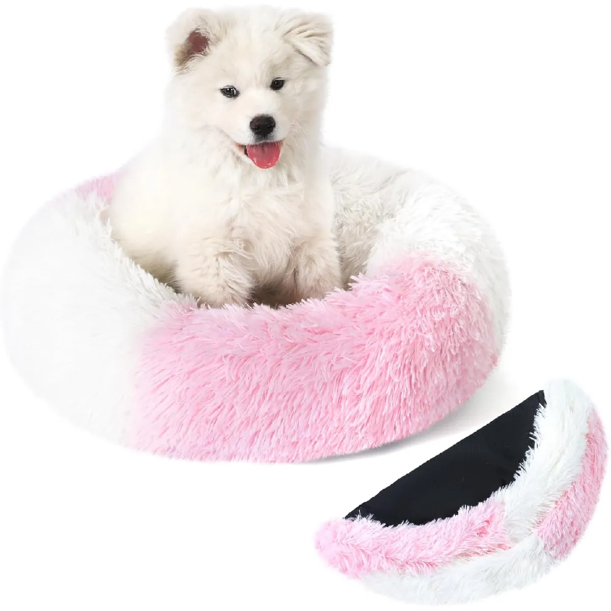 Panier Chat Rond Dehoussable Et Lavable 40 Cm Rose