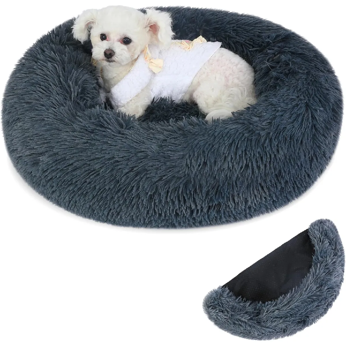 Panier Chat Rond Dehoussable Et Lavable 50 Cm Noir