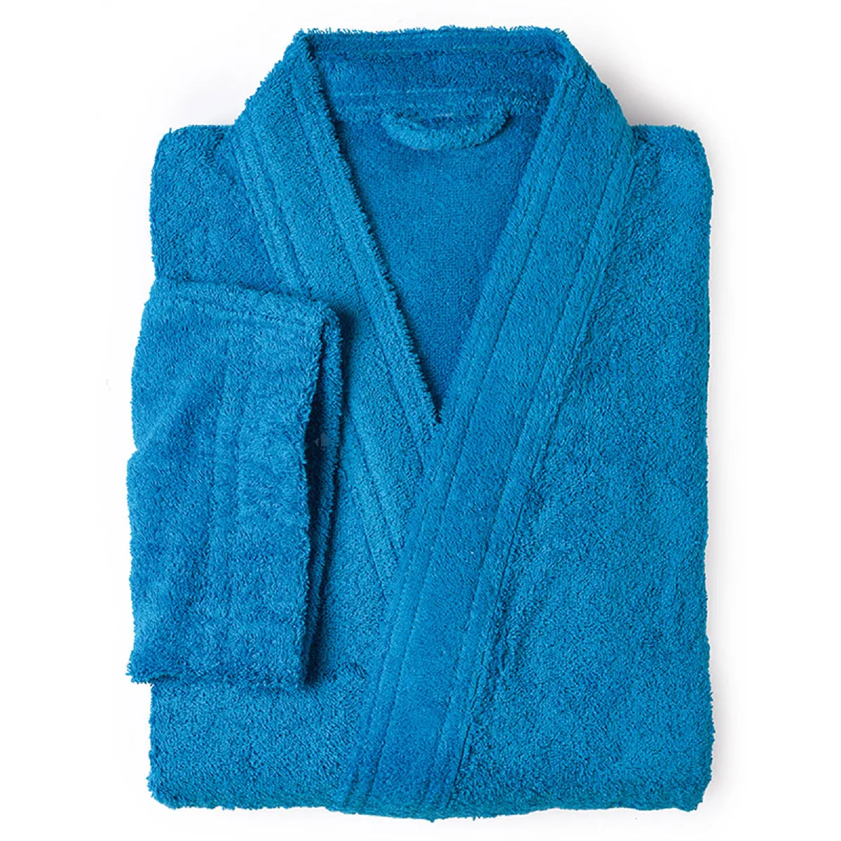 Peignoir Kimono Adulte Pure Coton Xxl Bleu Turquoise