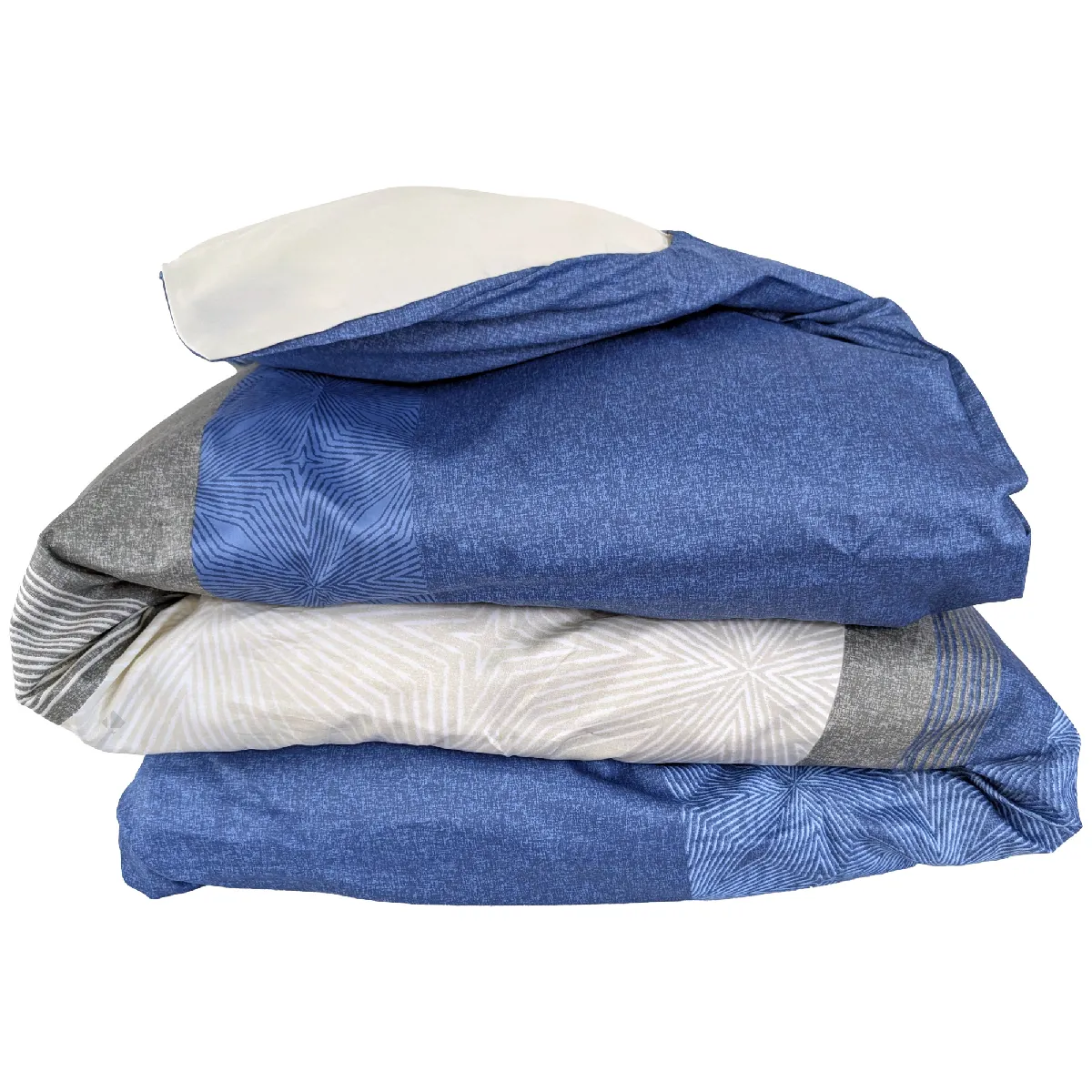 Housse De Couette 200x200 Cm Satin De Coton Tiago Bleu Indigo