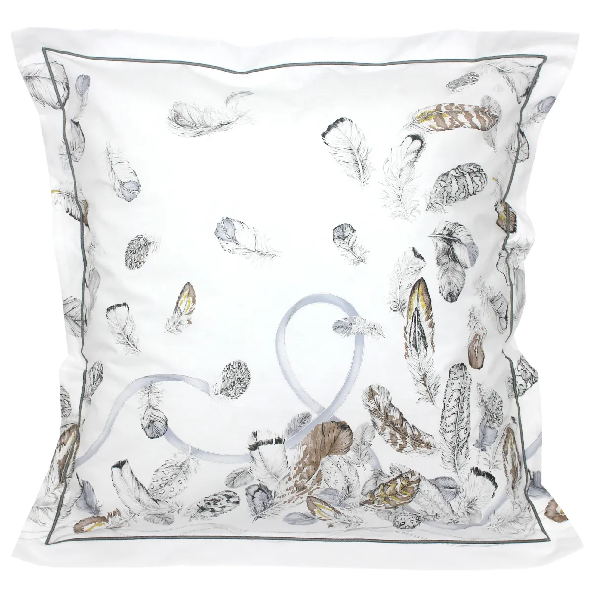 Taie D'oreiller 65x65 Cm Percale Pur Coton Plumes