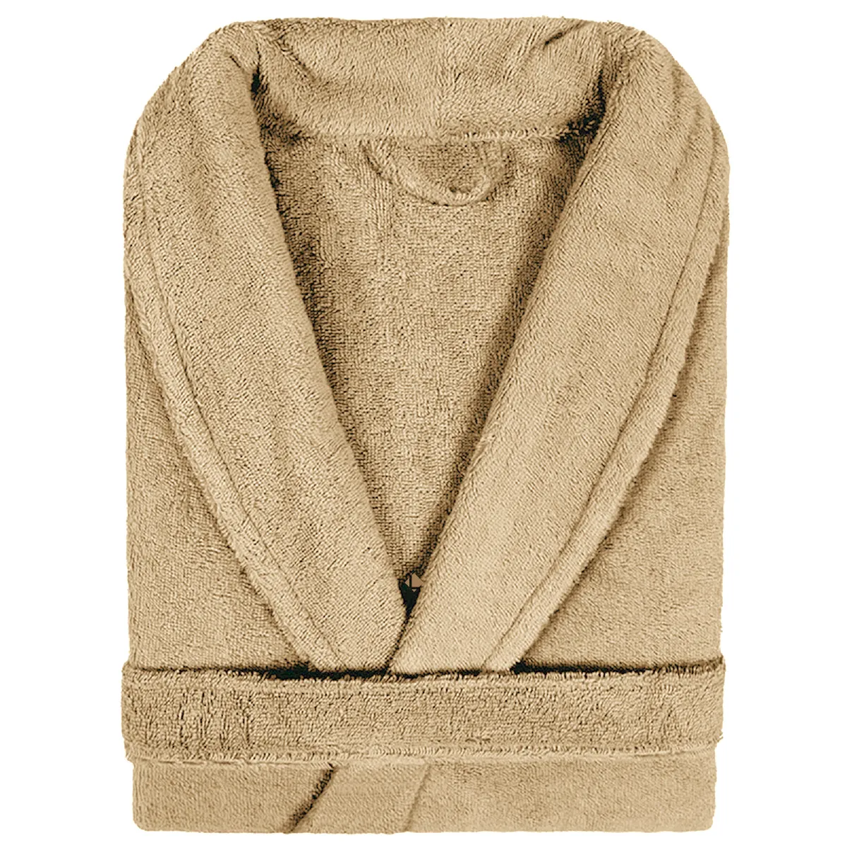 Peignoir Col Châle Adulte Pure Coton Xl Marron Beige