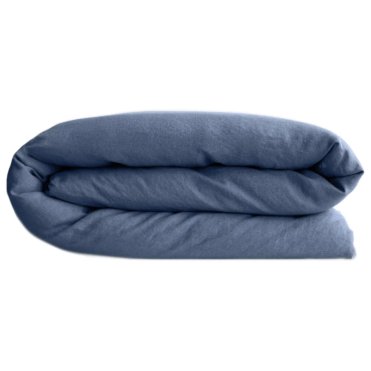 Housse De Couette Palace Pur Coton Lavé 140x200 Cm Uni Bleu Indigo