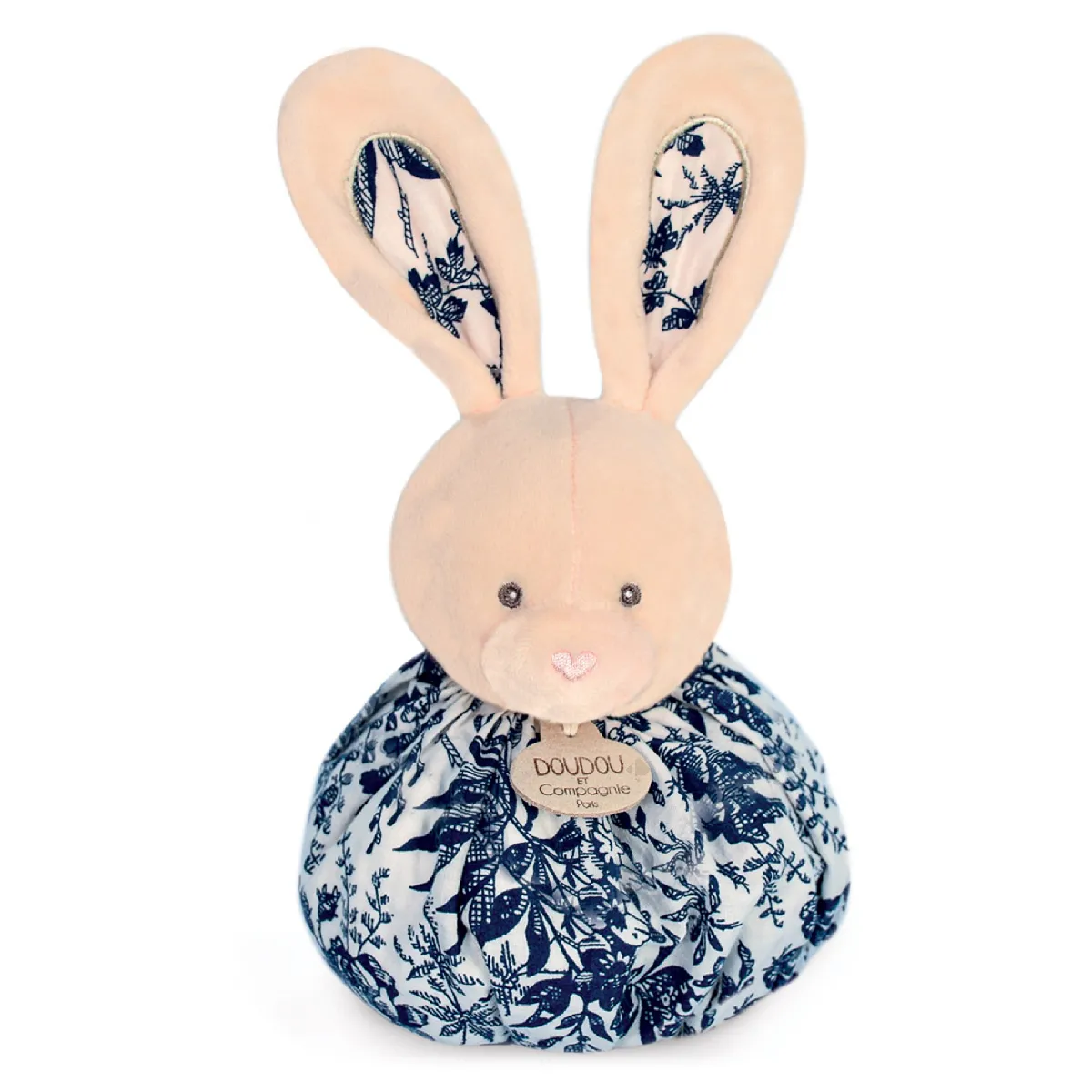 Doudou Boule 25 Cm Polyester Collection Les Petits Futés Lapin Blanc