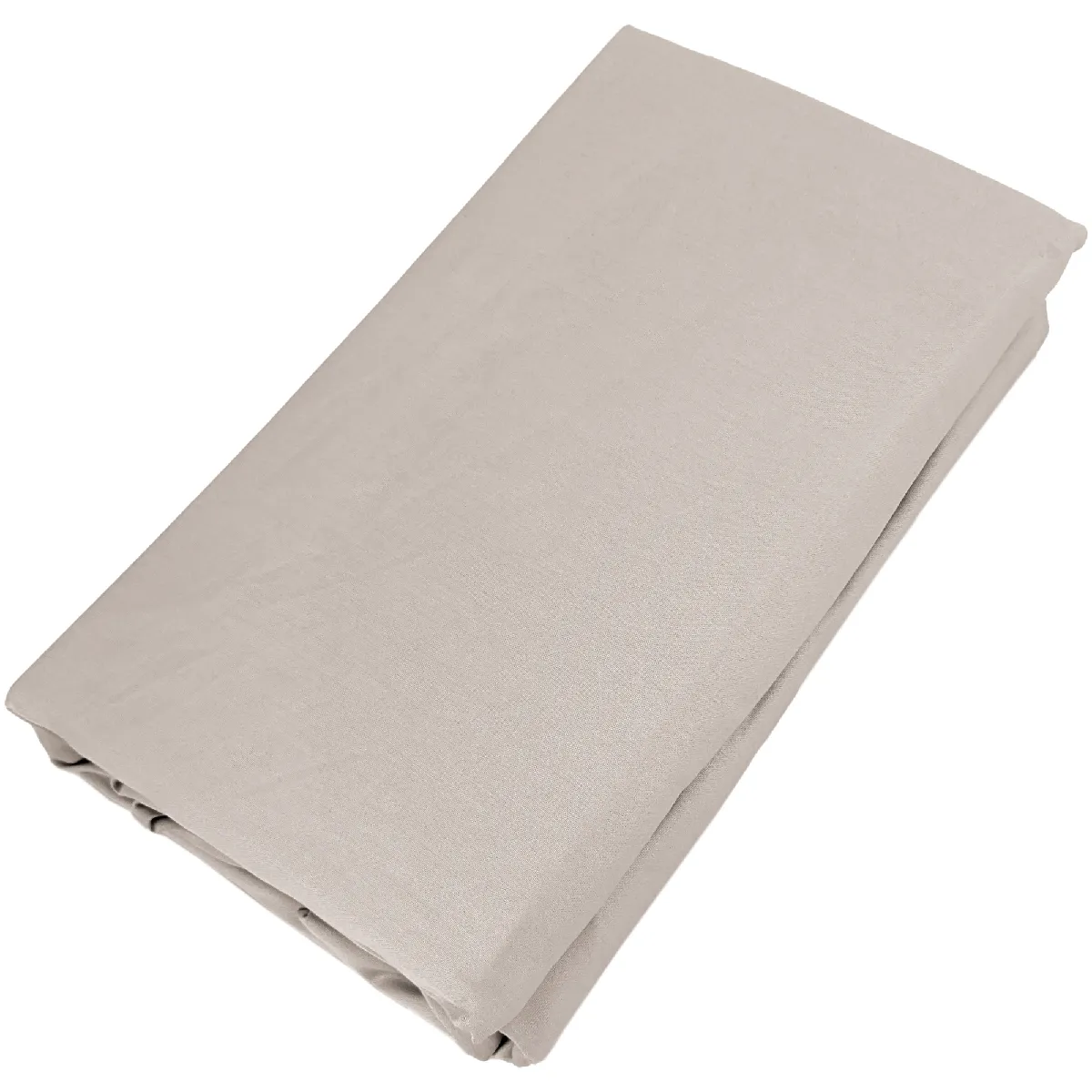 Drap Housse Concerto Satin De Coton 140x200 Cm Bonnet 35 Cm Uni Beige Lin