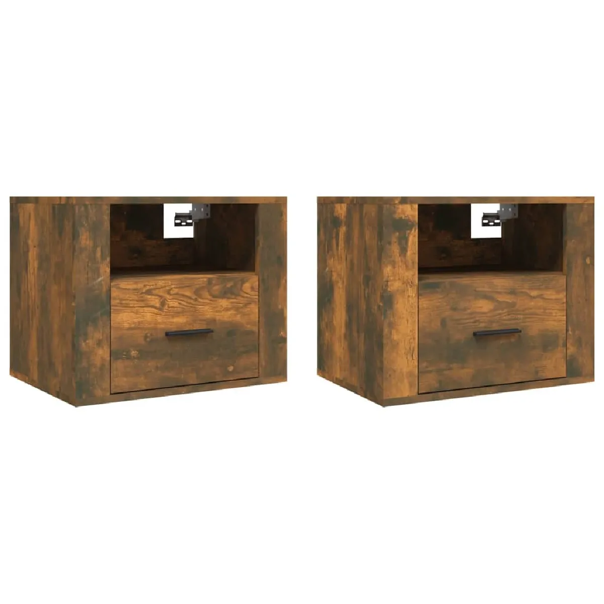 Lot De 2 Tables De Chevet Murales Avec Tiroir Et Compartiment Ouvert 50 X Dec036053
