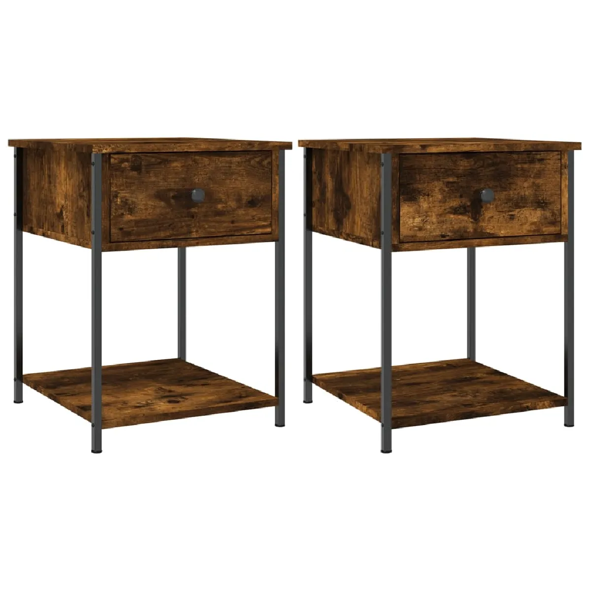 Lot De 2 Tables De Chevet Avec Tiroir Et Étagère 44 X 45 X Dec035142