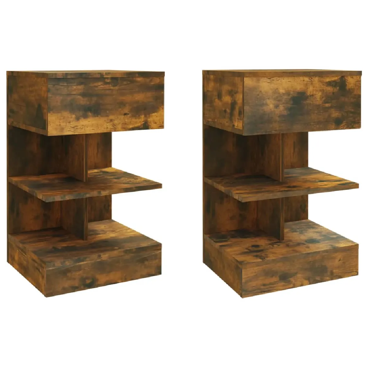 Lot De 2 Tables De Chevet Avec Tiroir Et Étagère 40 X 35 X Dec035104
