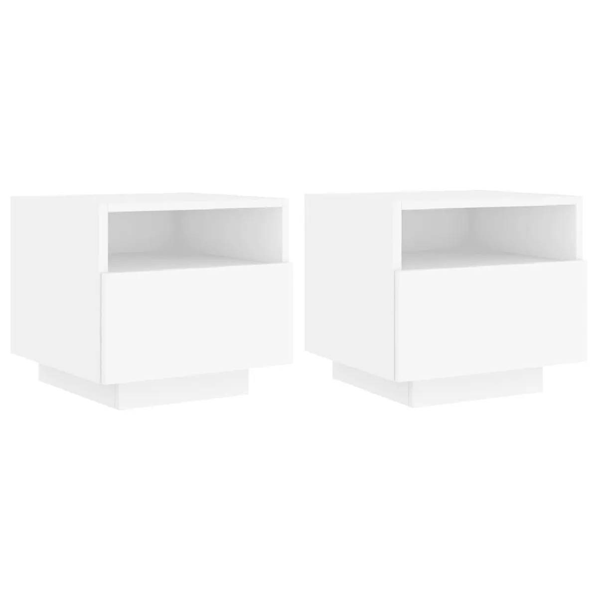 Lot De 2 Tables De Chevet Avec Tiroirs Et Lumières Led Rvb 40 X Dec032824