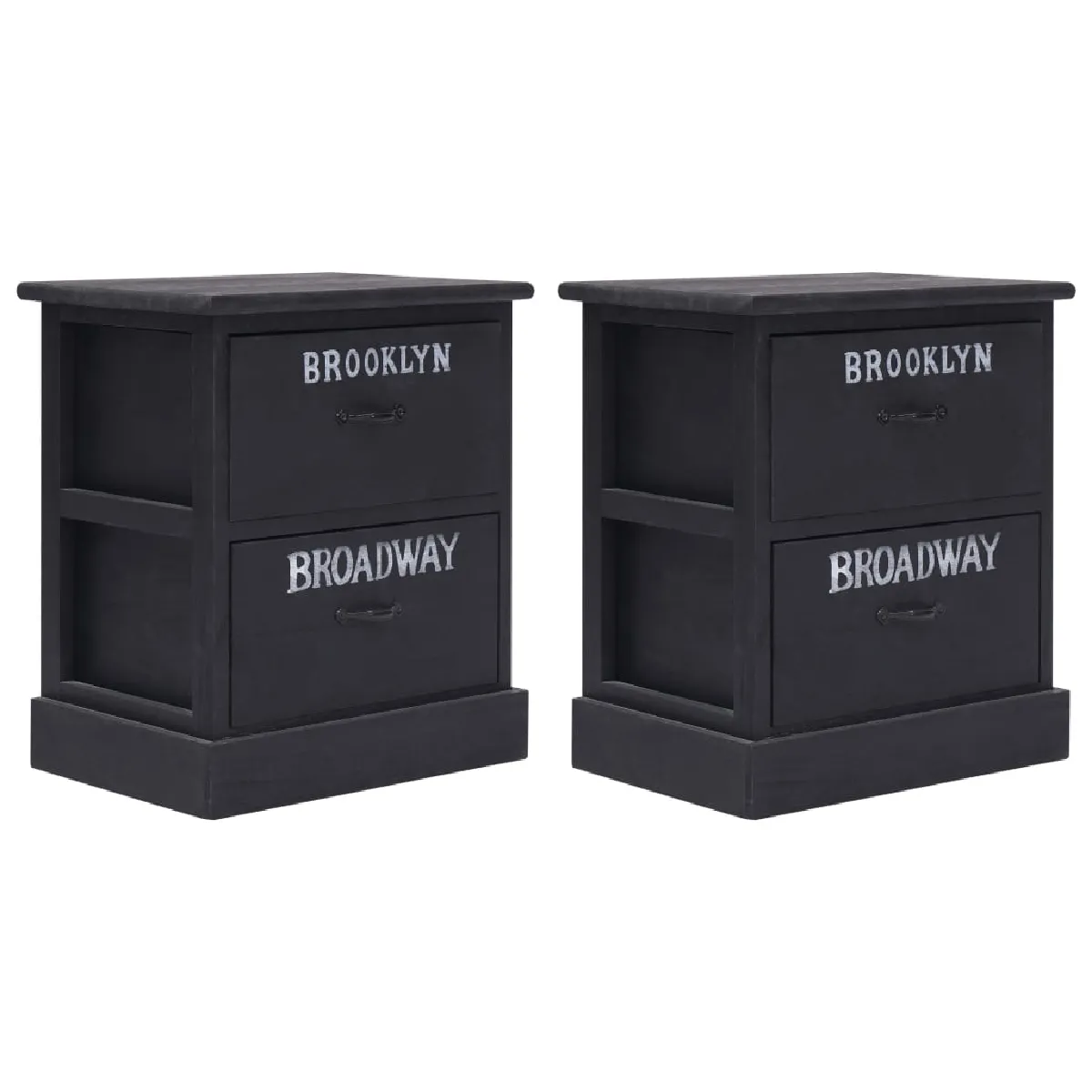 Lot De 2 Tables De Chevet Avec Tiroirs Newyork 38 X 28 X 45 Dec032760