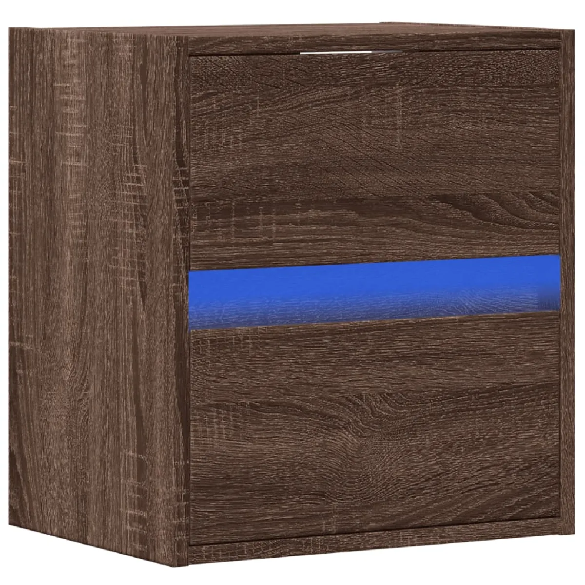 Table De Chevet Murale Avec Lumières Led Deux Tiroirs 41 X 31 X 45 Dec034179