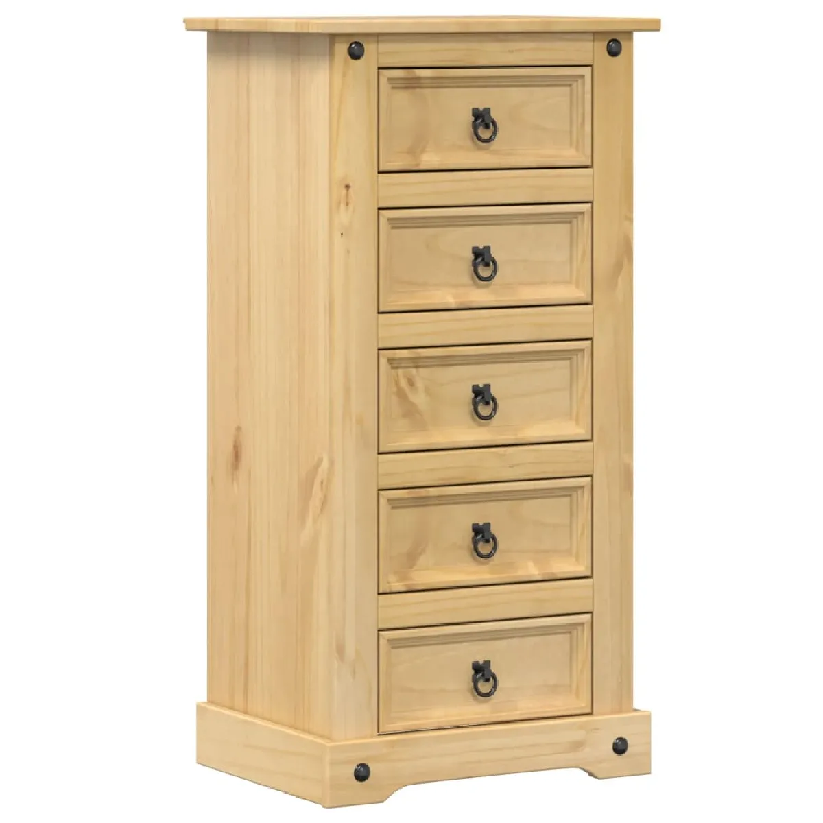 Table De Chevet Avec 5 Tiroirs 53 X 39 X 103 Cm Bois De Dec033905