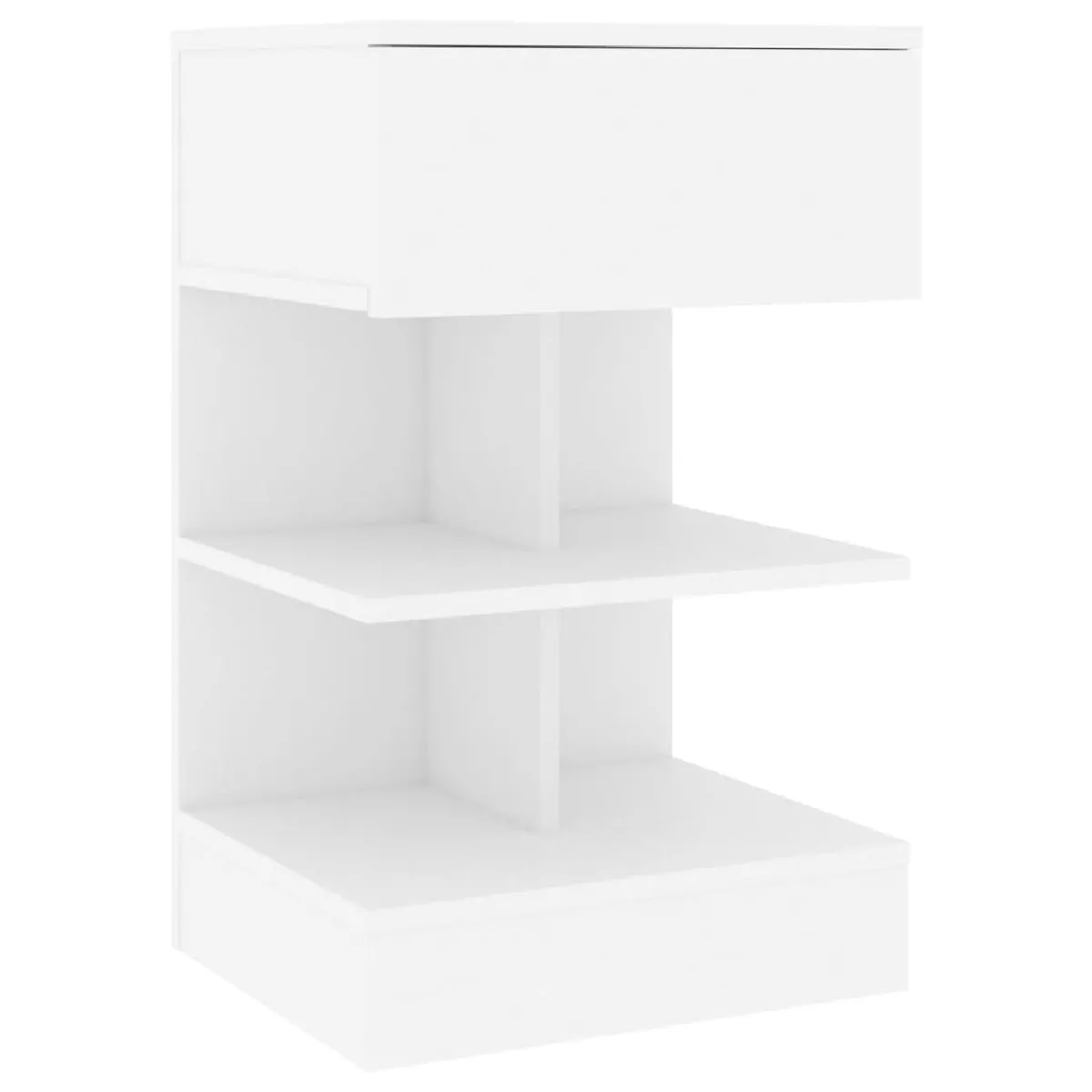 Table De Chevet Avec Tiroir Et Étagère 40 X 35 X 65 Cm Bois Dec033380