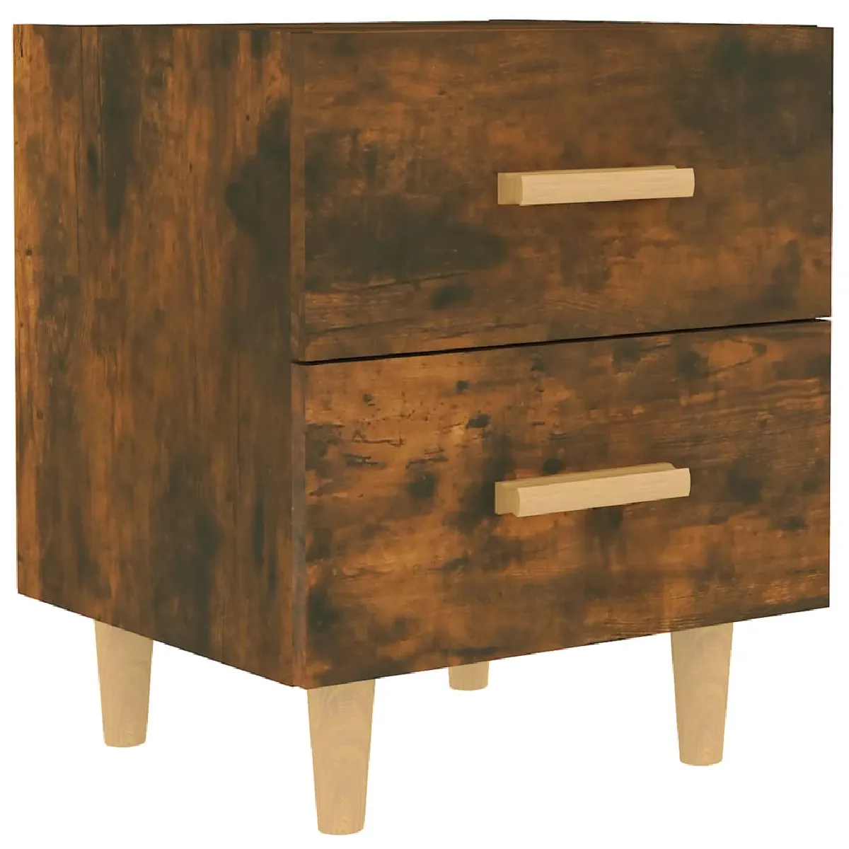 Table De Chevet Avec Deux Tiroirs 40 X 35 X 47,5 Cm Bois D'ingénierie Dec033567