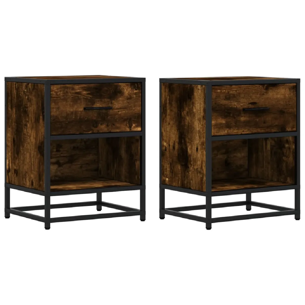 Lot De 2 Tables De Chevet Avec Tiroir Et Étagère 40 X 31 X Dec035085
