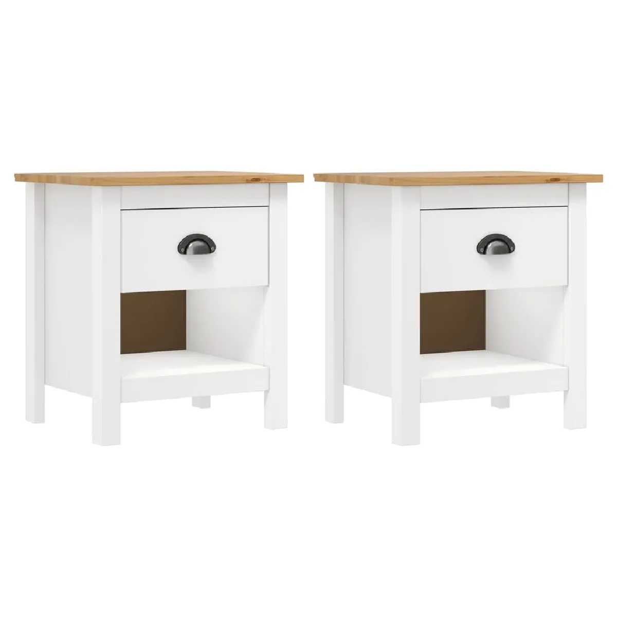 Lot De 2 Tables De Chevet Avec Tiroir Et Étagère 46 X 35 X Dec035415
