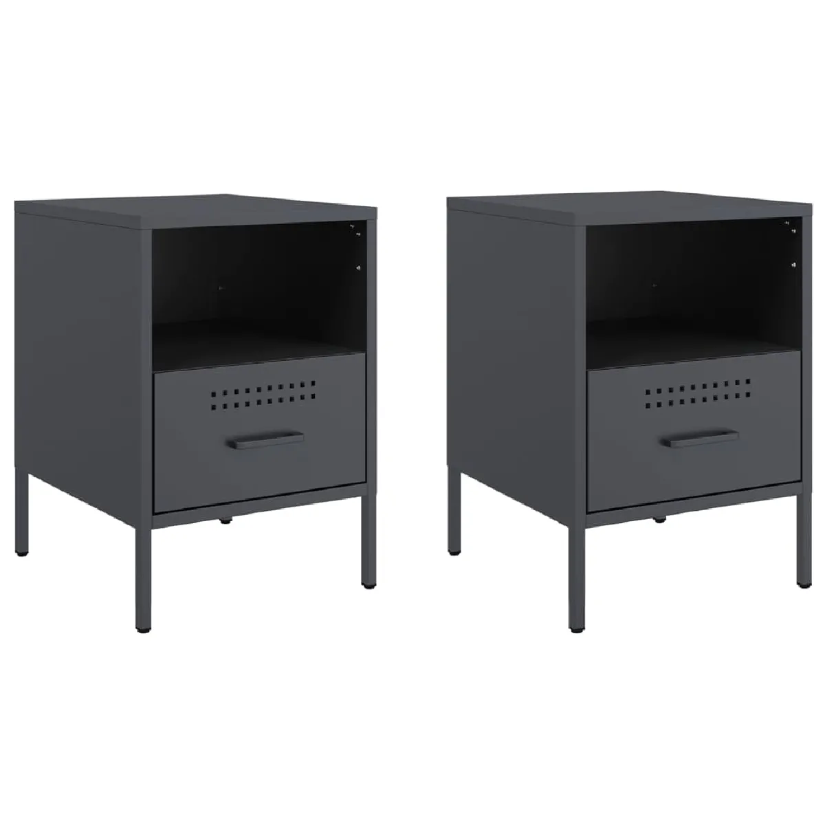 Lot De 2 Tables De Chevet Avec Tiroir Et Compartiment Ouvert 36 X 39 Dec034825