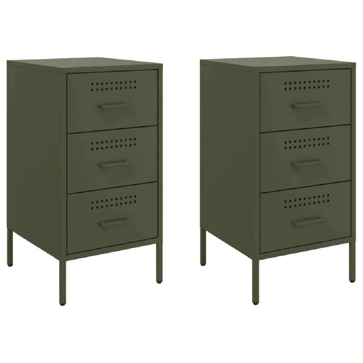Lot De 2 Tables De Chevet Avec 3 Tiroirs 36 X 39 X 68 Dec035773