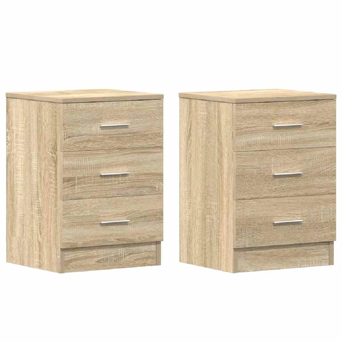 Lot De 2 Tables De Chevet Avec Tiroirs 38 X 35 X 56cm Bois Dec035873