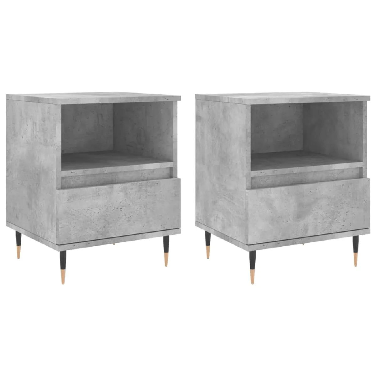 Lot De 2 Tables De Chevet Avec Tiroir Et Compartiment Ouvert 40 X 35 Dec035375