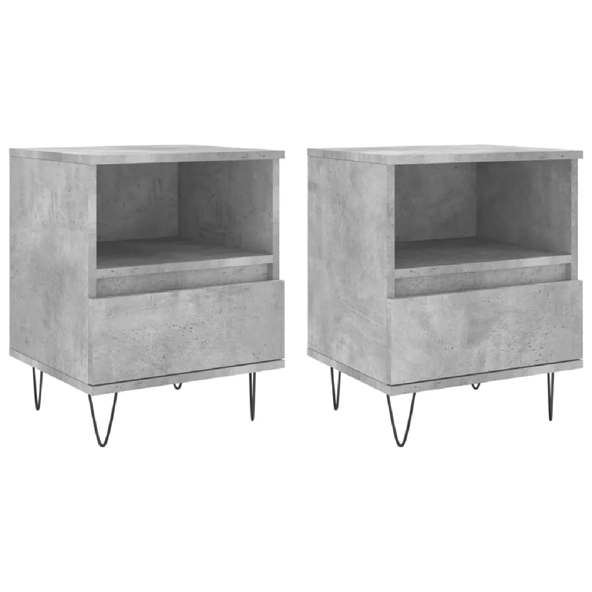 Lot De 2 Tables De Chevet Avec Compartiment Ouvert Et Tiroir 40 X 35 Dec035368