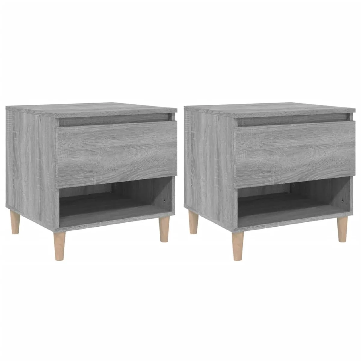 Lot De 2 Tables De Chevet Avec Tiroir 50 X 46 X 50cm Bois Dec035748