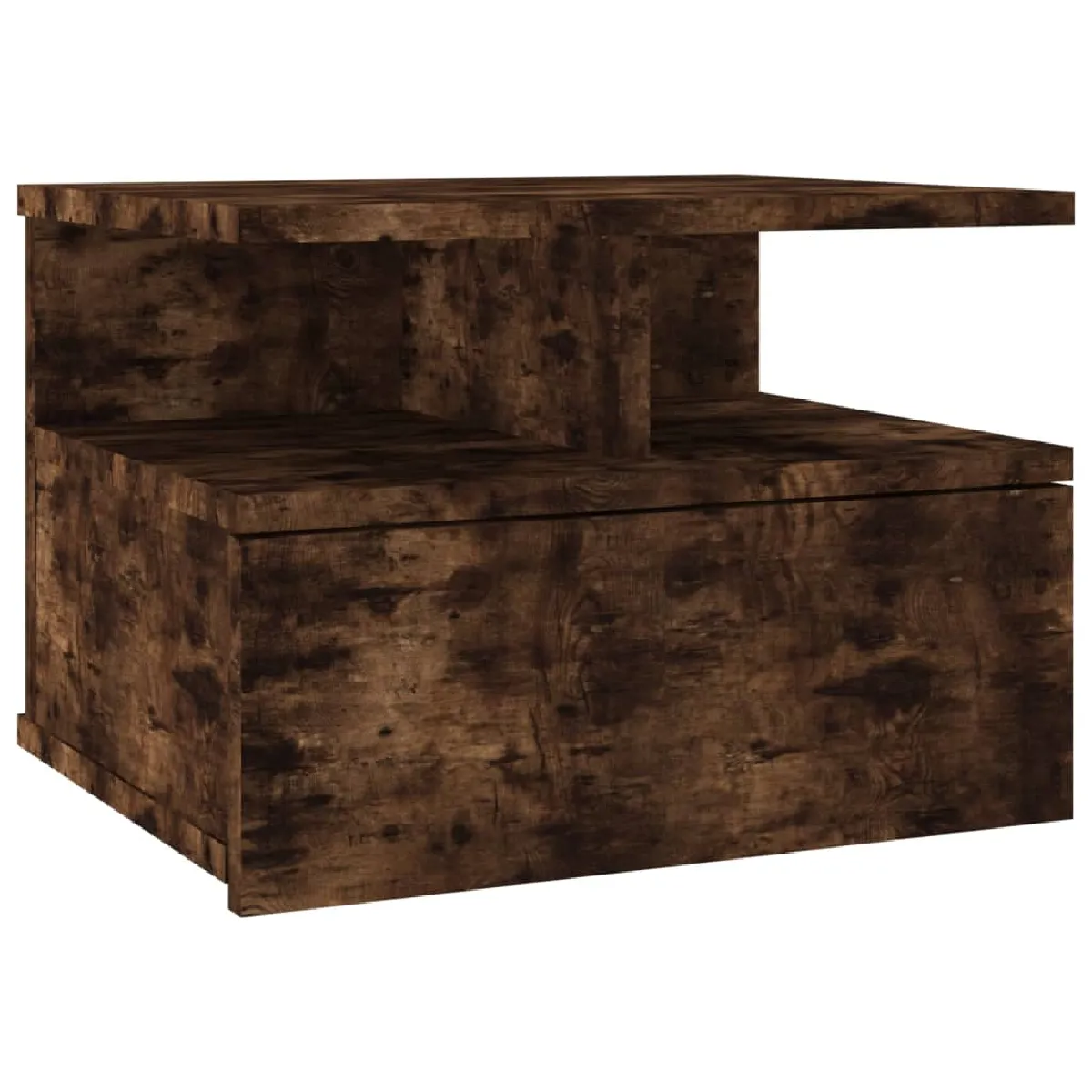 Table De Chevet Murale Avec Tiroir Et Étagères 40 X 31 X 27cm Bois Dec033921