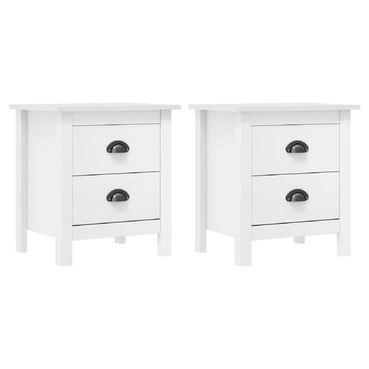 Lot De 2 Tables De Chevet Avec Deux Tiroirs 46 X 35 X 49,5 Dec036012