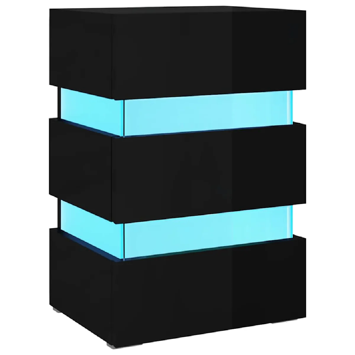 Table De Chevet Avec Lumière Led Et 3 Tiroirs 45 X 35 X 67 Dec034744