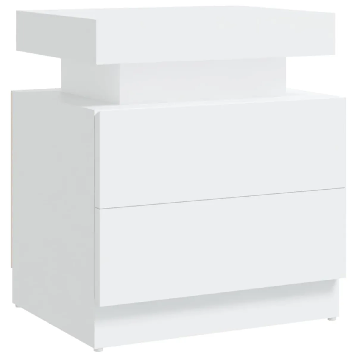 Table De Chevet Avec Tiroirs 45 X 35 X 52 Cm Aggloméré Blanc Dec033406