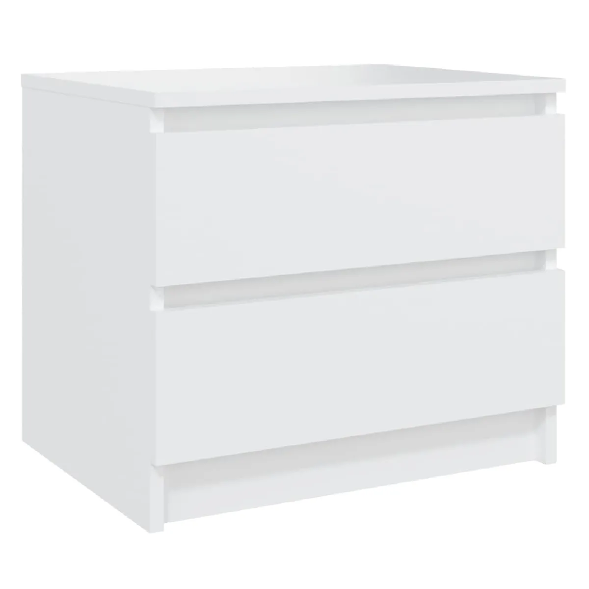 Table De Chevet Avec Deux Tiroirs 50 X 39 X 43,5 Cm Aggloméré Blanc Dec033421