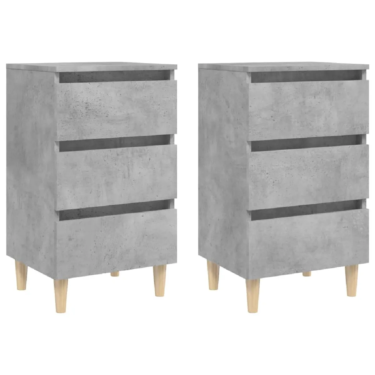 Lot De 2 Tables De Chevet Avec 3 Tiroirs 40 X 35 X 69cm Dec035946