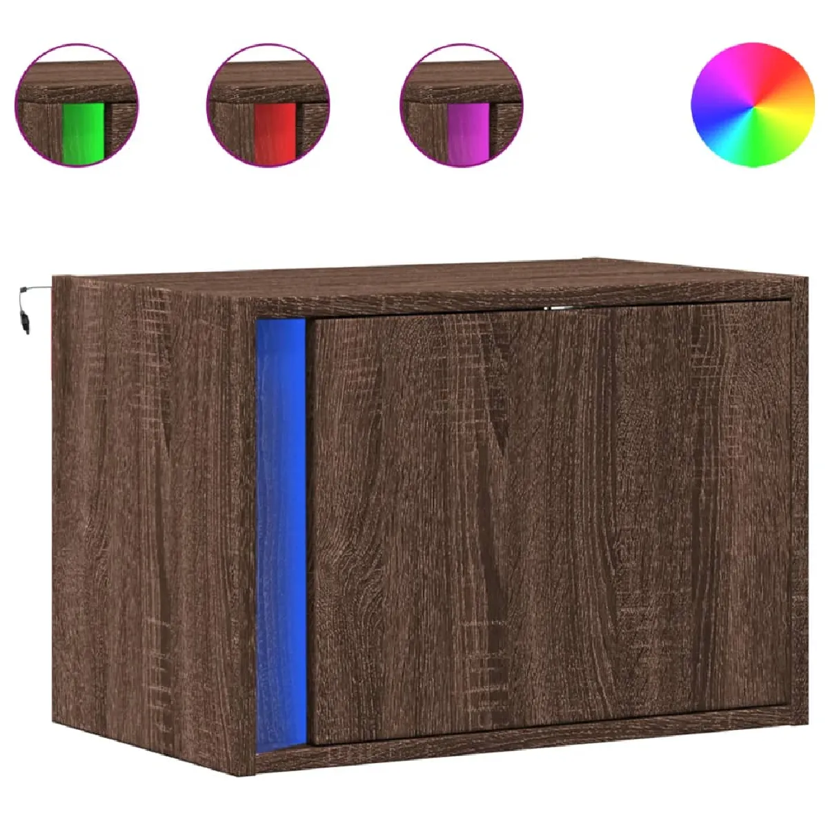 Table De Chevet Murale Avec Lumières Led 50 X 31 X 35 Cm En Dec034180