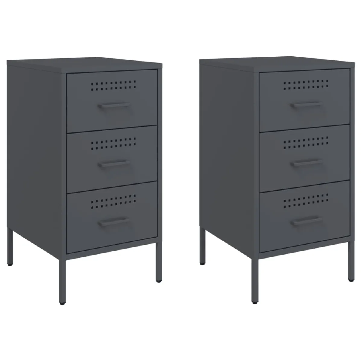 Lot De 2 Tables De Chevet Avec 3 Tiroirs 36 X 39 X 68 Dec032897