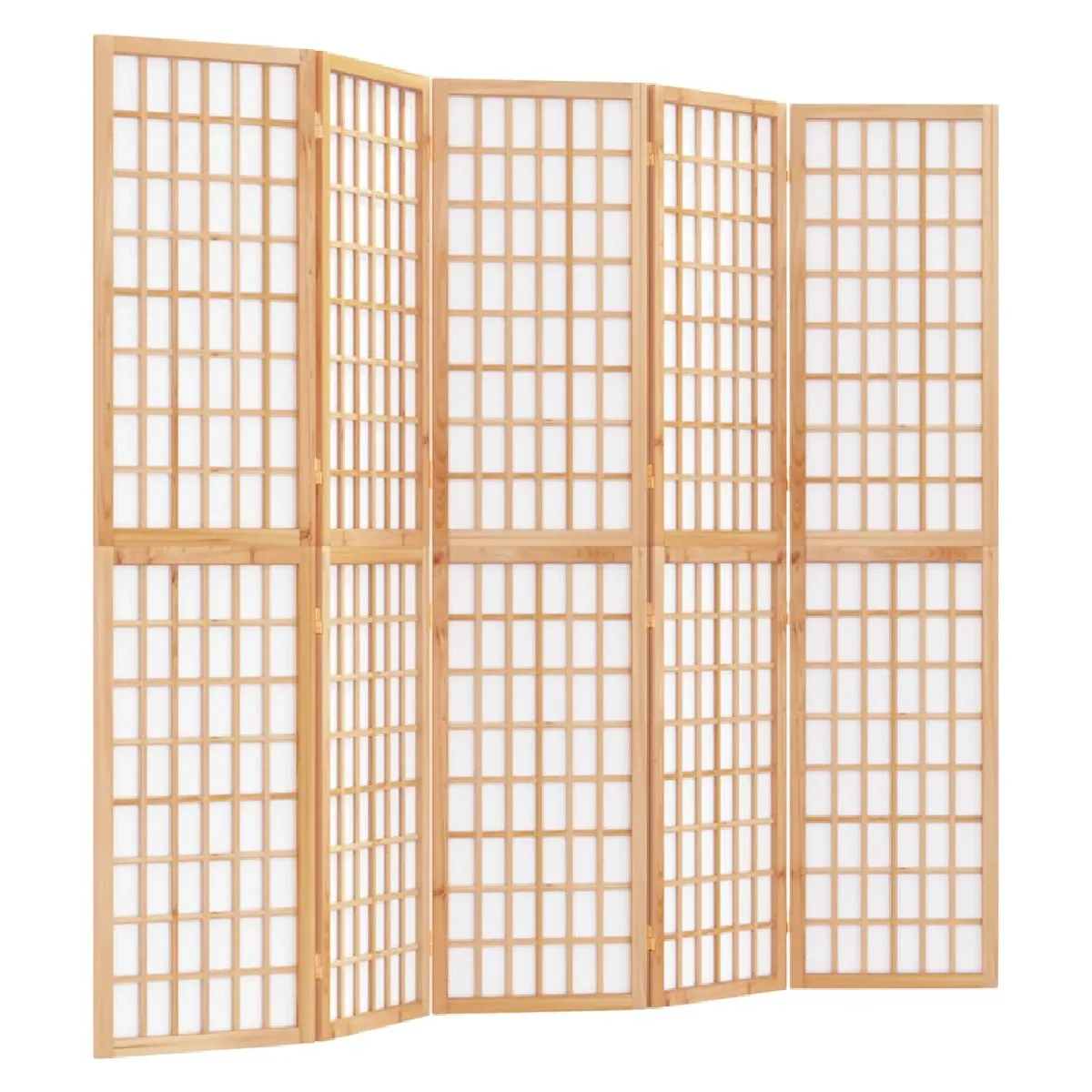 Paravent Séparateur De Pièce Cloison Pliable 5 Panneaux 200 X 170 Cm Bois De Dec031181