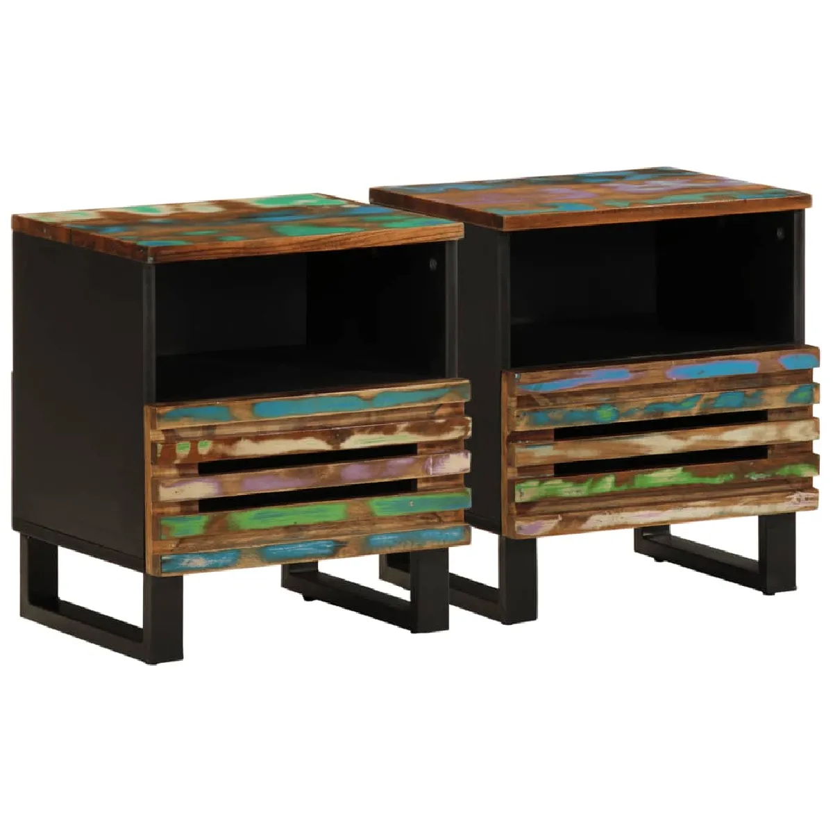Lot De 2 Tables De Chevet Avec Tiroir Et Compartiment 40 X 34 X Dec034803