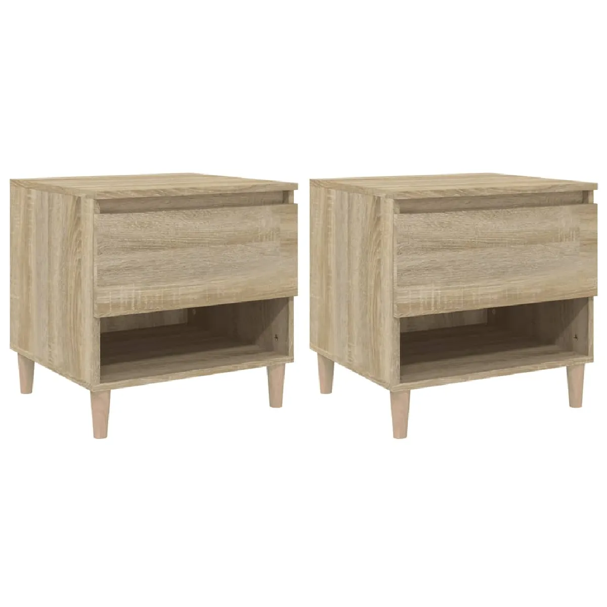 Lot De 2 Tables De Chevet Avec Tiroir 50 X 46 X 50cm Bois Dec035895